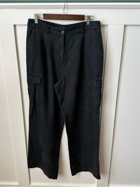 LOFT Black Utility Wide-Leg Pants